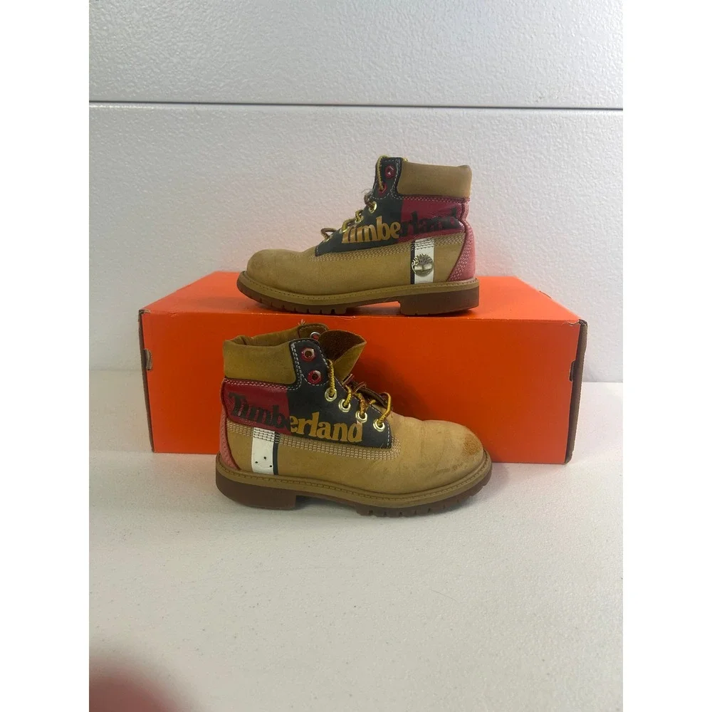 Timberland 6 Inch Premium Multi Color Block Wheat Size 13 Kids #2838
